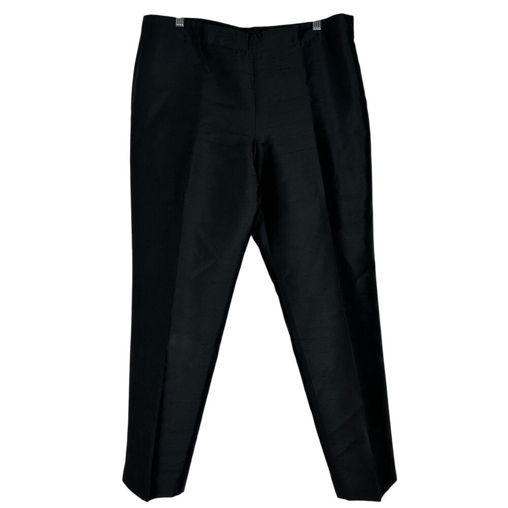 Talbots Signature Pants Women 12 Tapered Black Silk Wool Lined Holiday Party